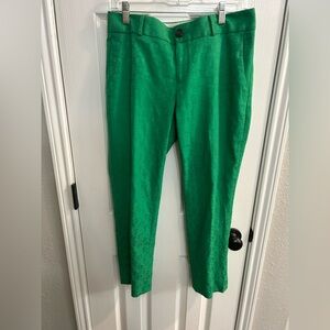 Banana Republic Jacquard Hampton Pants Size 4 Emerald Green